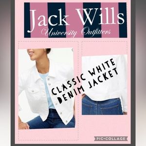New UK Jack Wills Classic white denim cropped jacket size 4/condition